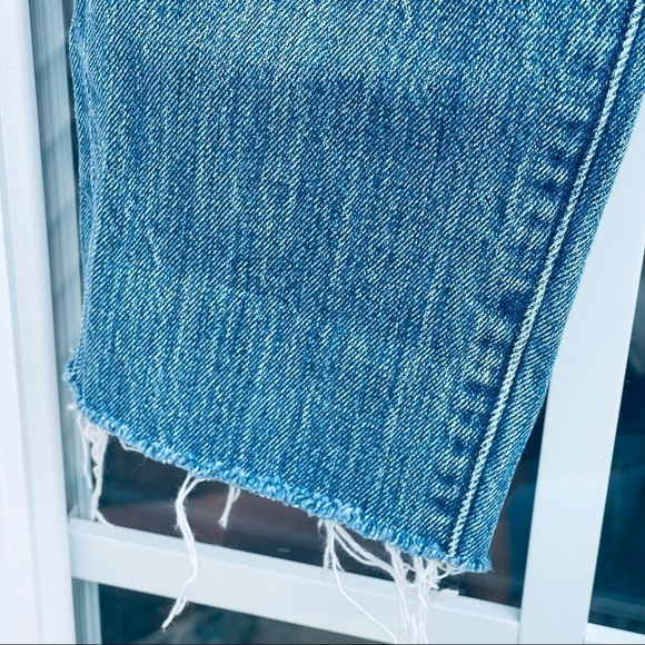 LEVI’S Denim Jeans 711 Skinny Medium Blue Wash Size 27 gray raw distress - Picture 12 of 16